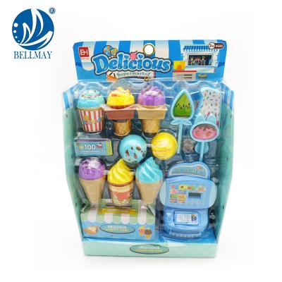 China Bemay Plastic Toy Supermarket 18PCS Pretend Cut Toy Set In Kitchen Play Food Toys for sale