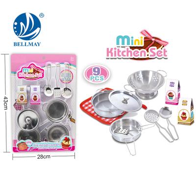 China Bemay Viable Toy Copetive Price Stainless Steel Plates Dish Dinner Set With Kitchen Accessories for sale