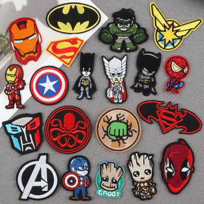 China Promotion Viable Sale Custom Iron On Embroidery Marvel Cartoon Figure Applique For Apparel for sale