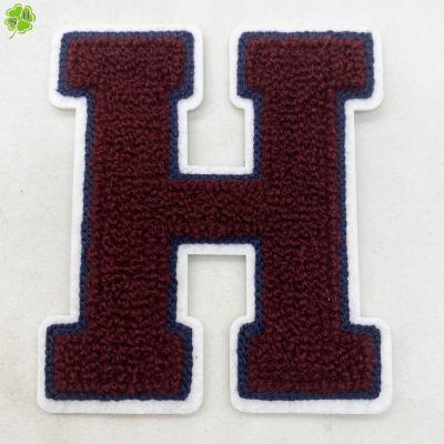 China wholesale 3D fabric machine hoodie custom embroidered letter chenille patches for sale