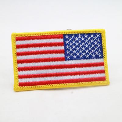 China Handmade Customized American Flag Embroidery Sew On Patches for sale