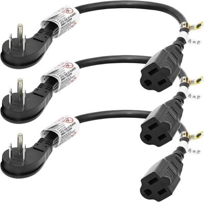 China Hot black from A.W.G. Home Appliance Sale Power Cord Extension 1Ft Low Profile 1Ft 14 Extension Cord 3 Packs for sale