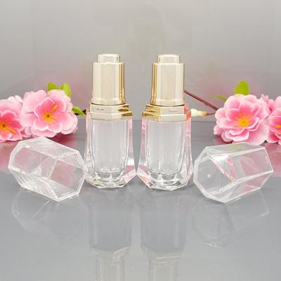 China 10mL Clear Acrylic Essential Oil Bottle With Glass Dropper, Flower Basket Cap For Perfume Essential Oil Jars for sale