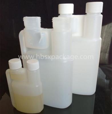 China 100ml to 1000ml HDPE Plastic dosing bottle HDPE twin neck measuring with high quality for sale