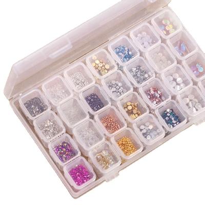 China Nail Studs-28 Grids Mixed 3D Metal Rivets Kit Gold Metal Nail Art Decoration Pearl Sea Shell Charms Nail Art Decoration for sale