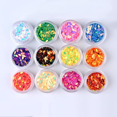 China Easy Apply Factory Wholesale Magic Colorful Horse Eyes Waterdrop Nail Glitters 12 Pcs Set for sale