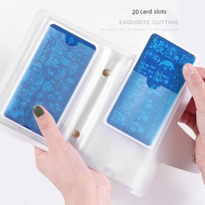 China Nail Art Stamping Template Laser Color Cards Case Nail Art Rectangular Stamp Steel Plate Eco-friendly Holder for sale