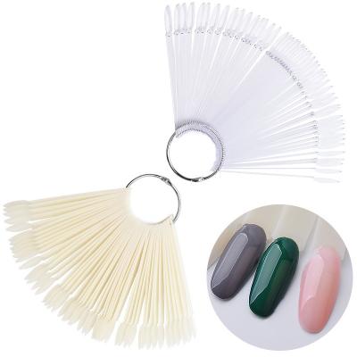 China Nail Propeller Shaped Gel Polish Display Tool 50 Pieces Color Propeller Shaped Card Nail Polish Tool for sale