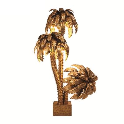 China Luxury Handcrafted Indoor Decorative Palm Tree Lamps Stand Floor Lighting Home Decor for sale