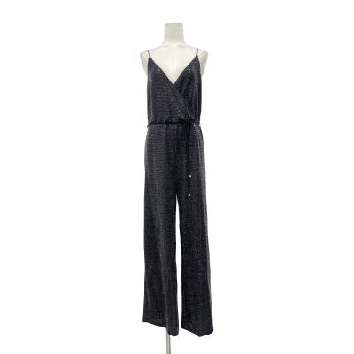 China Hot Sale 2021 Lady Romper Jumpsuit Black Breathable Sequin Women Elegant Overalls for sale