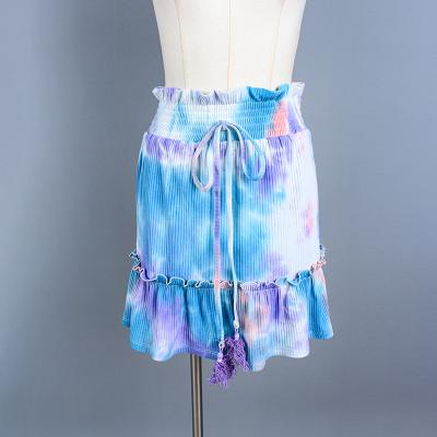 China Plus Size Women Nothing Tie Dye Printed Two Piece Set Girls Sport Skirts for sale