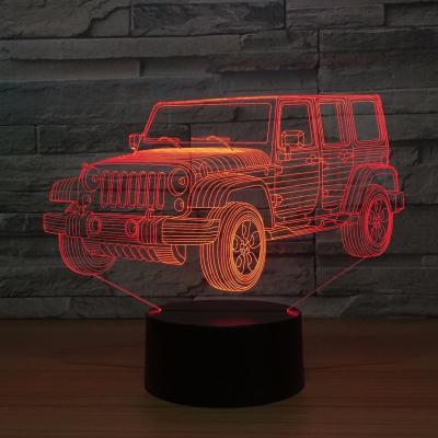 China LDE customization LED car lamp decoration use 3d acrylic night lamp with ABS base. for sale