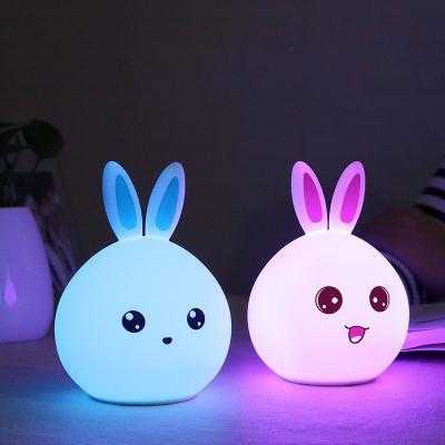 China China Lead Silicone 7 Colors Recharging Rabbit Night Light For Kids Gift for sale