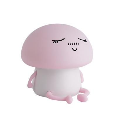 China Smart Sensor Control Mini USB LED Cartoon Expression Mushroom Silicone Light Night Light for sale