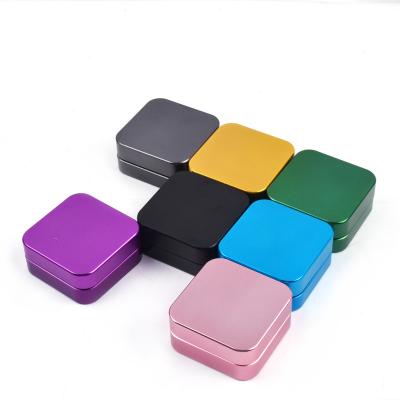 China High Quality Custom Metal Tobacco Accessories Smoke Metal Design Metal Logo Pink Aluminum Square Herb Grinder for sale