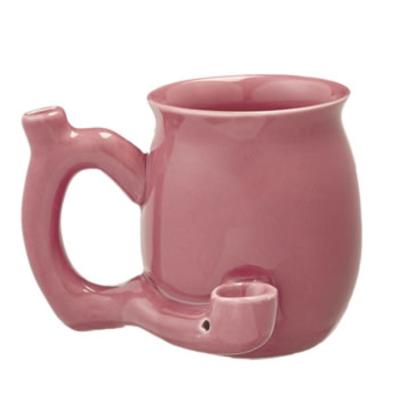 China NEW CREATIVE Pink Custom Design Tobacco Logo Smokeing Creamic Coffee Cup Pipe for sale