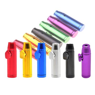 China Contemporary Custom Bottle Pipe Smoking Spoon Sniffer Pendants Snorter Container Tobacco Portable Logo Aluminum Metal Snuff for sale