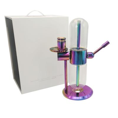 China Custom Logo Rainbow Gravity Hookah Shisha Set Custom Logo Cage New 360 Tube Rotating Glass Tube Set for sale