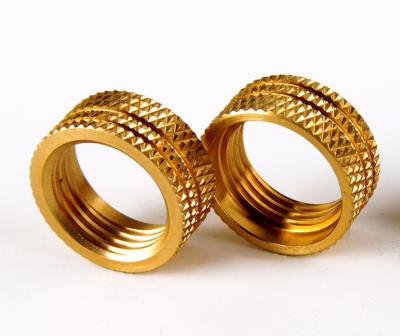 China 1/4-20 8-32 Healthcare 6-32 Knurled Brass Heat Staking Brass Threaded Inserts Insert Nut Knurled Nut For Injection Mold for sale