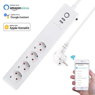 China Commercial Zemismart Tuya Zigbee 16A USB Apple Homekit Control Apple Homekit Power Strip Alexa Google Assistant Smart Plug Smart Outlet for sale