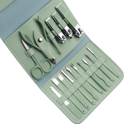 China Daily Nail Care Tools New OEM Wallet Carbon Steel Manicure And Pedicure Set 16 Piece Set Nail Clippers For Gift for sale