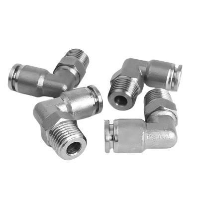 China Building Material Stores PL Elbow Quick Connect Fittings 90 Degree Push To Connect Air Fittings, Thread Push In Pneumatic Quick Connect Tube Fittings for sale