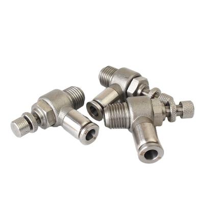 China Building Material Stores SL Series Stainless Steel Pneumatic Control Valve One Way Pneumatic Throttle Valve Flow Control Hand Calve Fittings for sale