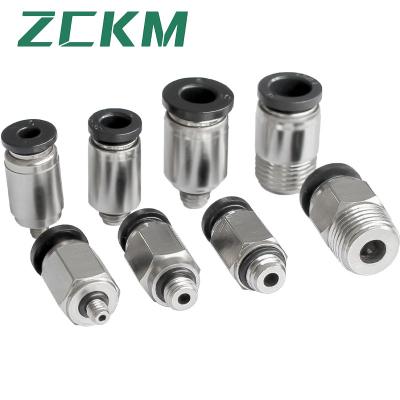 China Building Material Shops Pneumatic Push To Quick Connect Pneumatic Fittings PC Mini Thread Male Air Line Push In Air Fittings Connector for sale