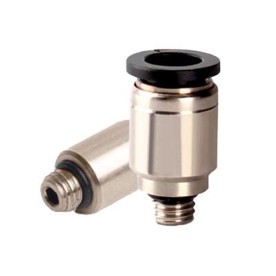 China Building Material Stores POC Pneumatic Fittings Round With Inner Hexagon Male Straight Hole Connector Quick One Touch Push To Connect Quick Tube Fittings for sale