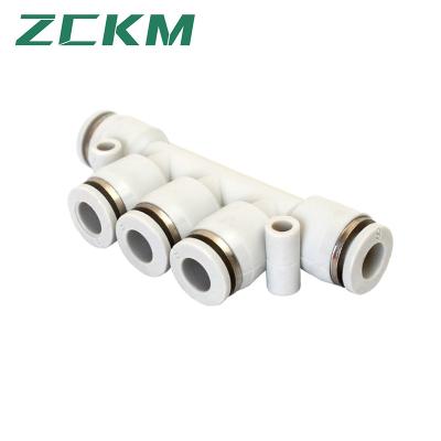 China Building Material Shops Plastic Airline 5 Way PK Pneumatic Straight Push Connectors Quick Release Connectors Fittings PK-4 PK-6 PK-8 PK-10 PK-12 for sale