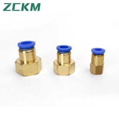 China Building Material Shops PNEUMATIC 1/4 Inch PCF Female Straight Tube OD x 1/4 Inch NPT Thread Push For Connecting Fittings for sale