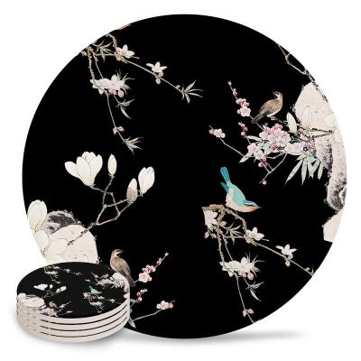 China Viable China Wind Absorbing Bird Card Cork Support Wholesale Coasters For Gift for sale