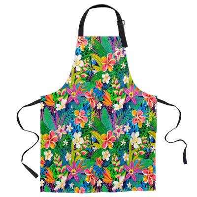 China High Quality Eco-friendly Kitchen Cooking Apron Kitchen Apron Custom Floral Polyester for sale