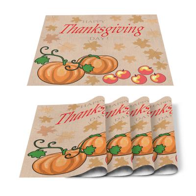 China Sustainable Custom Made Thanksgiving Orange Pumpkin Eco-Friendly Place Mat For Dining Table for sale