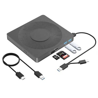 China External 5-in-1 USB3.0 Multifunctional External Optical Drive CD DVD RW Player Burner with SD TF Card Slot Ports Portable Optical Driver for sale