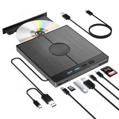 China Read and burn Cd Vcd Dvd discs 7-in-1 USB3.0 Multifunctional External Optical Drive with SD TF Card Slots CD DVD RW Optical Drive DVD 8X Writer for sale