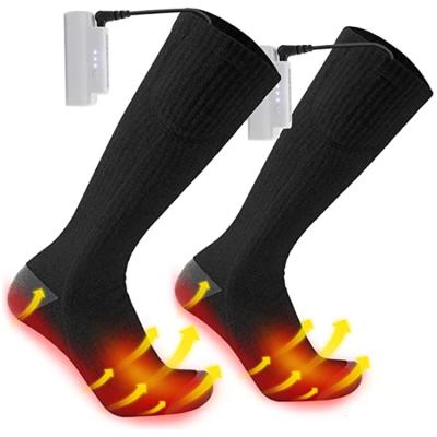 China Hot Selling High Quality Sport Breathable Heated Heating Socks Increasing Comfortable Crew Socks for sale