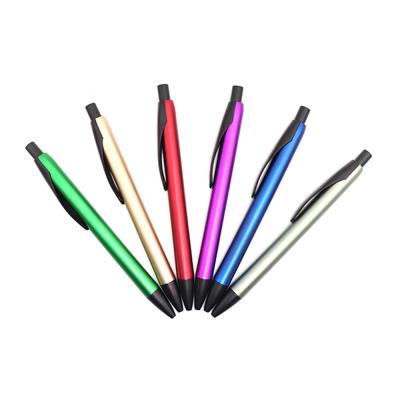 China Fashionable wholesale cheap plastic ballpoint pen office blue ball point hotel click pen big Balpoint clip pen with logo branded prinitng for sale