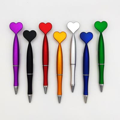 China Fashion Custom Promotional Love Attractive Skinny Heart Shape Ballpoint Pen Novelty Ballpoint Pens With Custom Logo Heart for sale