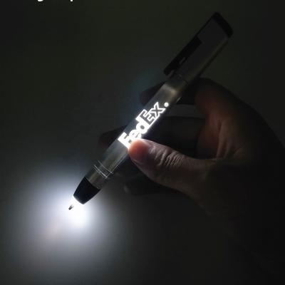 China Promotional Custom Multi Function Brand Business Engraved Ball Pen Give Away With Light Touch Led Light Tip Up Stylus Light Pencil With Logo for sale