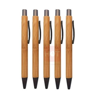 China Popular eco-friendly calligraphy ball pen recyclable wooden bamboo green promotion in sign bamboo ballpoint pen for sale