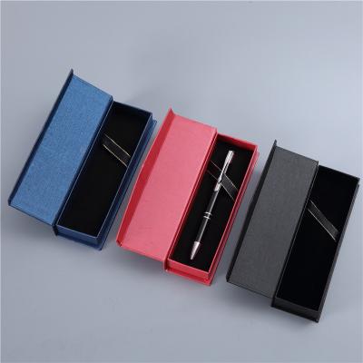 China Large Logo Recyclable Black Custom Packaging Cardboard Paper Luxury Magnetic Paper Gift Box Pen Box With Magnet for sale