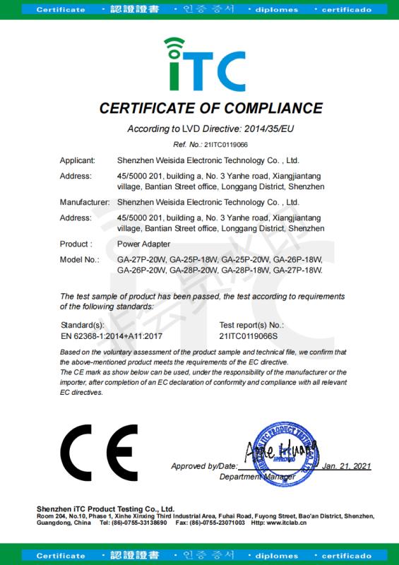 CE - Guangzhou Weisida Electronic Technology Co., Ltd.