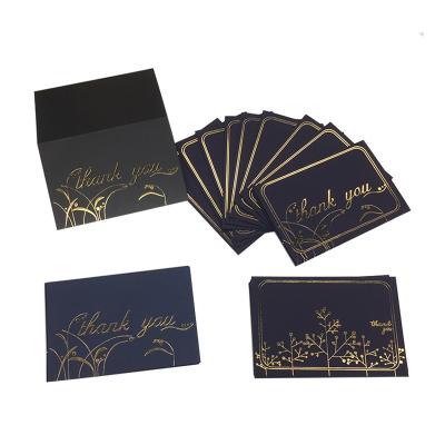 China Europe Gold Foil 4x6 300 Gsm Card Paper Card Black Blue Thank You Cards With Envelope for sale