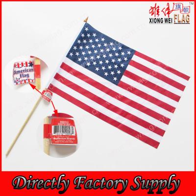 China FLYING High Quality Bamboo Wooden Plastic Flagpole USA USA Hand Flag for sale