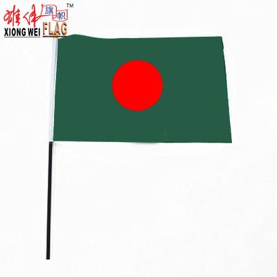 China Bangladesh National Flag Stick Hand Plastic FLYING Flag for sale