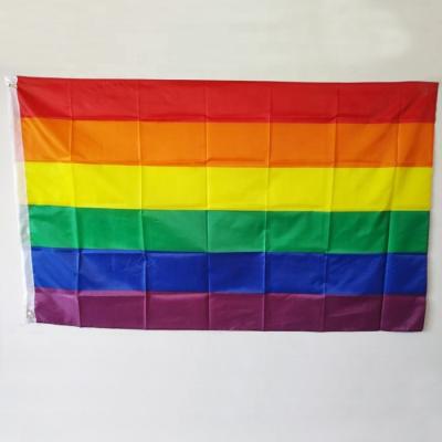 China FLYING 3x5ft Pride Lesbian Peace Gay LGBT Rainbow Flag Polyester Flag With Grommets 90x150cm for sale