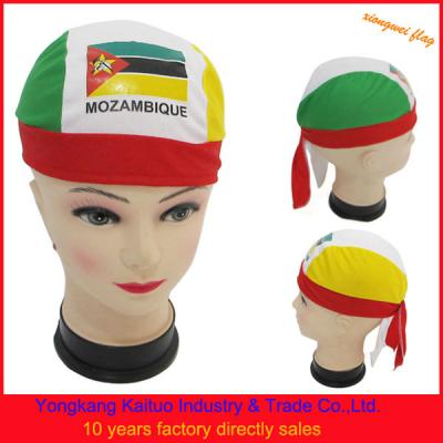 China Polyester Mozambique National Flag Sports Fans Head Bandana Sports Head Tied Scarf for sale