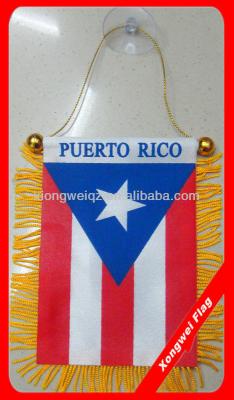 China Factory Supply 8*12cm Puerto Rico Mini Car Flag Hanging Banner Hanging National Flag for sale