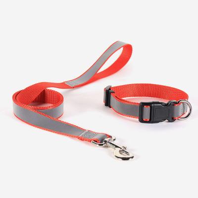 China Wholesale Custom Nylon Padded Dog Chain Dog Collar And Leash Set Logo Soft Durable Comfortable Adjustable for sale